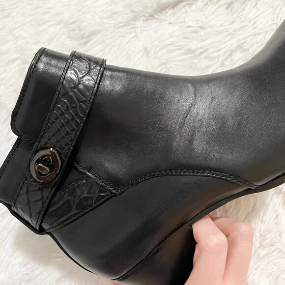 NO BOX Women Coach Patricia Mat Leather Ankle Bootsin  Black Size 6.5 - Picture 6 of 10
